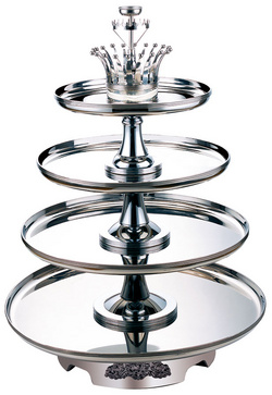 四层镀铬豪华海鲜塔-成套餐具