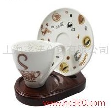 Kaffa系列 歪柄时尚咖啡图单品咖啡杯 花茶杯