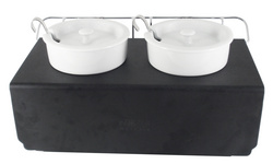 Dressing pot with black stand-成套餐具