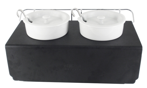 Dressing pot with black stand-成套餐具