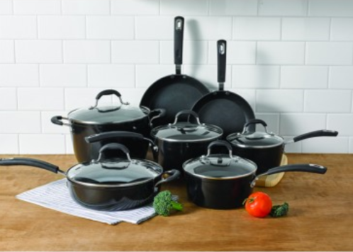 Oneida 12pc Forged Aluminum Black NS Cookware w/ Induction