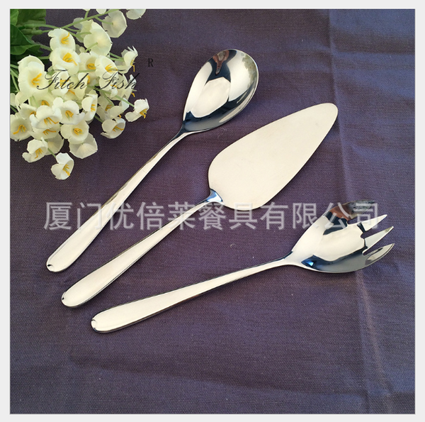 430不锈钢 沙拉叉勺4018