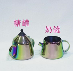 高端糖罐 奶罐 糖盅 奶盅304加厚不锈钢 日本金 金彩虹 