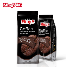 Mings銘氏 意式特濃咖啡豆 意大利咖啡 可磨純黑咖啡粉