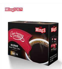 Mings铭氏 速溶黑咖啡无奶纯咖啡粉2g*20包 特浓醇苦咖啡