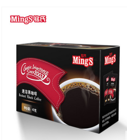 Mings銘氏 速溶黑咖啡無奶純咖啡粉2g*20包 特濃醇苦咖啡