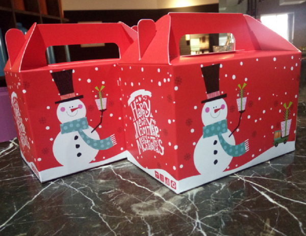 新款圣诞版西点盒 芝士蛋糕纸盒 饼干烘焙西点包装盒