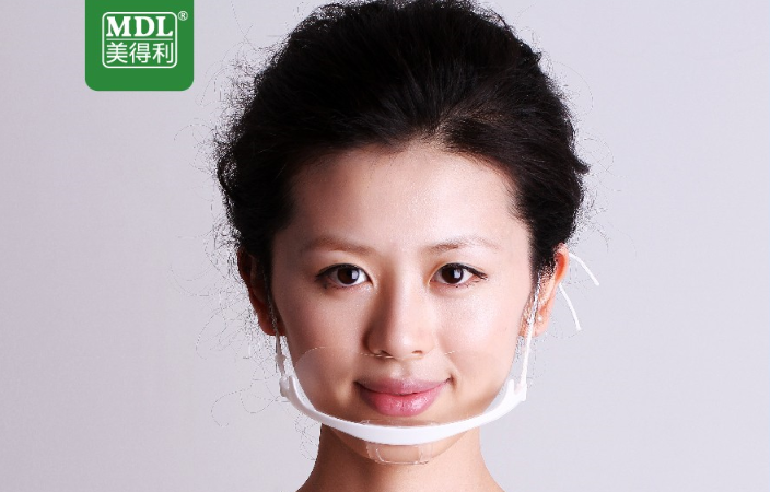上海美得利透明口罩微笑塑料环保口屏 超3M 可反复使用 正品C01 