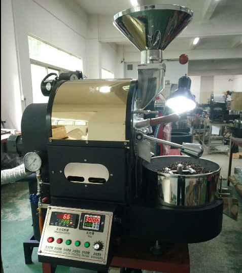 2kg級手動(dòng)桌上型瓦斯半熱風(fēng)咖啡烘焙機(jī)變頻電控 