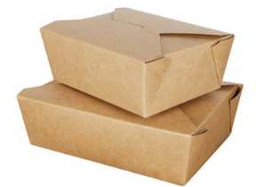 宝丰现货牛皮纸淋膜餐盒一次性快餐盒外卖打包盒便当盒方形餐盒