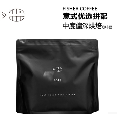 fisher意式优选一号浓缩拼配意大利特浓咖啡豆可现磨咖啡粉454g