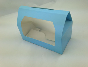 插入式蓝色双窗口蛋糕盒