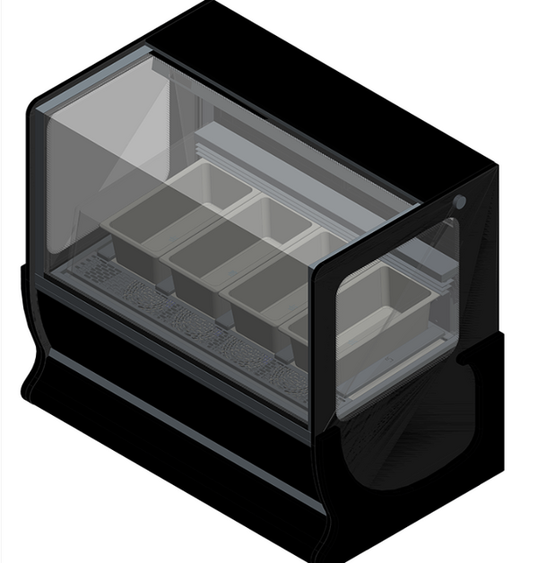 Wonka台式直角冰淇淋柜