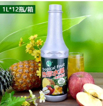 润心堂高倍浓缩果汁 凤梨苹果复合果汁原浆1L瓶装奶茶店果汁原料