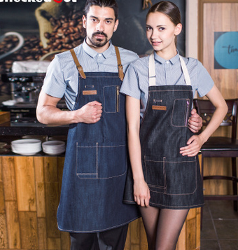  韩版牛仔围裙男女