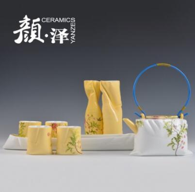 尊上系列 北京花布骨瓷茶具