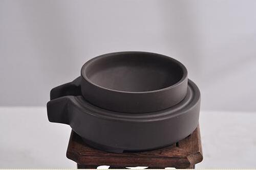 黑陶土石磨型茶漏