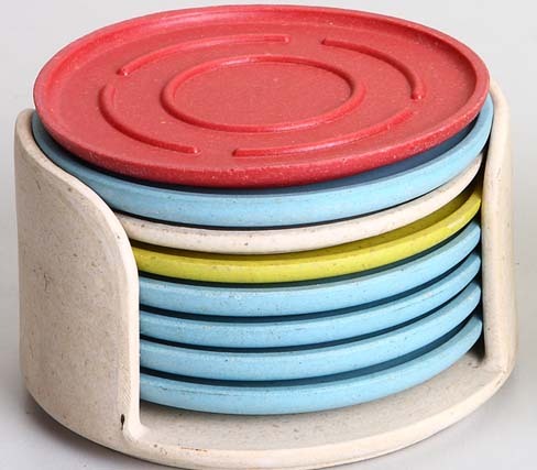 杯垫-6片混色+杯垫托