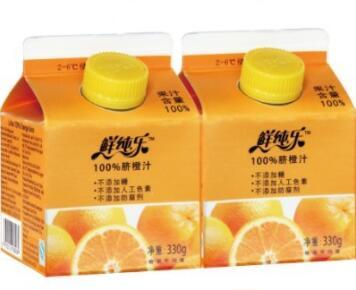鲜纯乐100%脐橙汁 小屋顶包330g