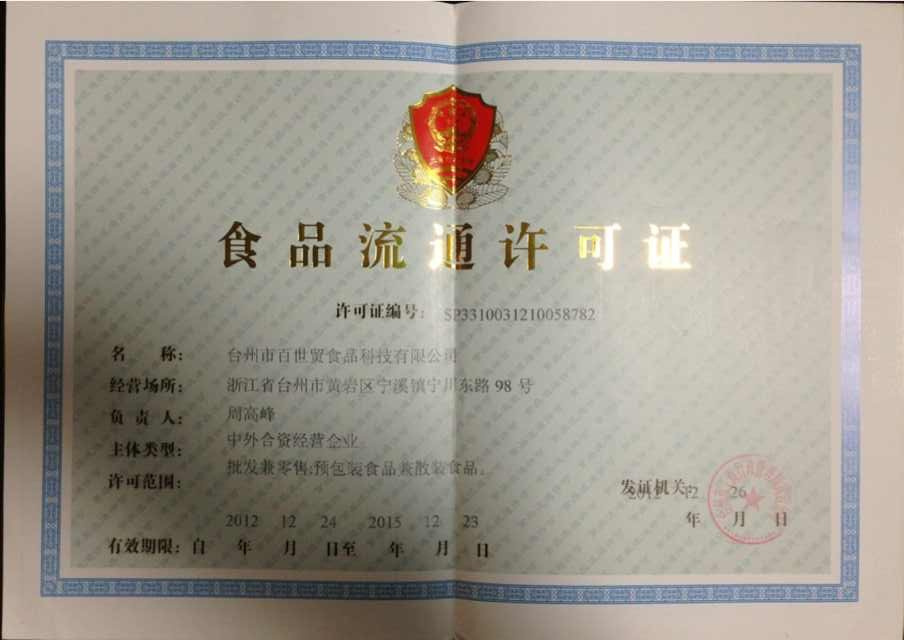 食品流通許可證
