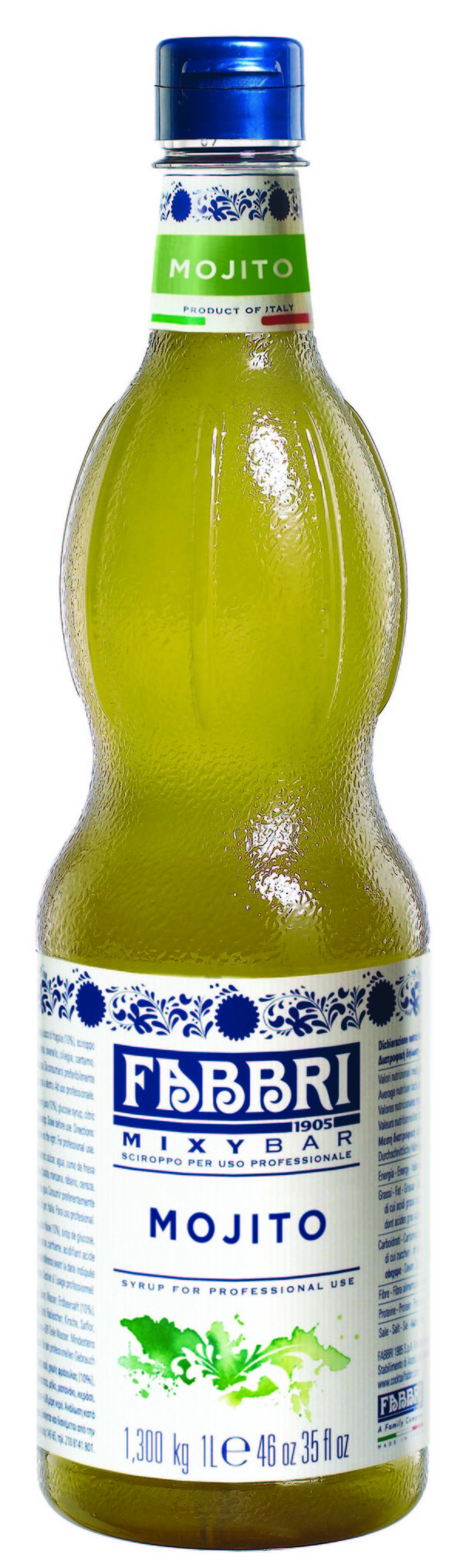 法布芮Fabbri 莫吉托味糖浆意大利原装进口商用气泡鸡尾酒1L
