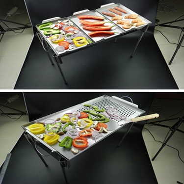 烤架+ 三分隔式烤盘