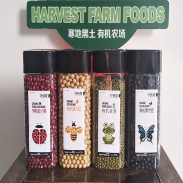 好味特五谷雜糧454g罐裝，卡通系列有機豆類（有機紅小豆、有機黃大豆、有機綠豆、有機黑大豆）