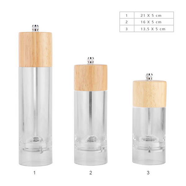 橡胶木+亚克力胡椒磨