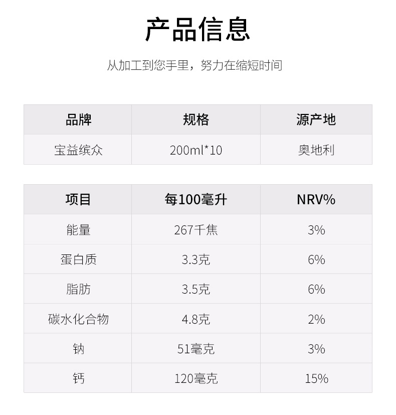 奥地利进口宝益缤众牛奶