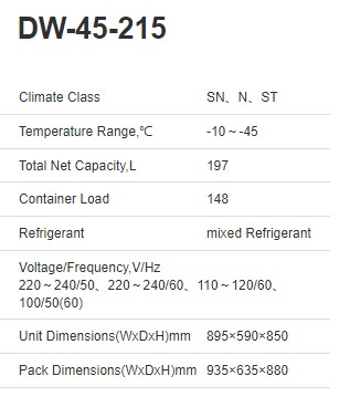 低温冷柜DW-45-215