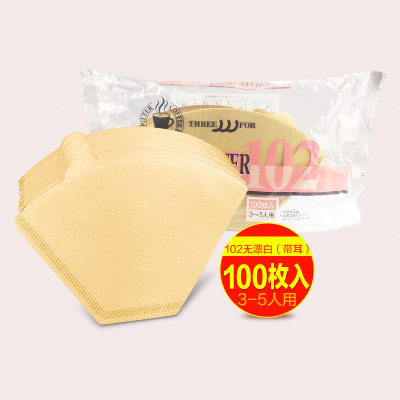 日本三洋手沖咖啡濾紙 【100片裝】【102無漂白帶耳朵】