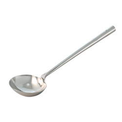 S/S SOUP LADLE WITH S/S HANDLE 全钢机冲仿手打钢壳J13421-J13425
