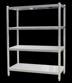 不锈钢平板四层货架 4-Tier Stainless Steel Plate Rack