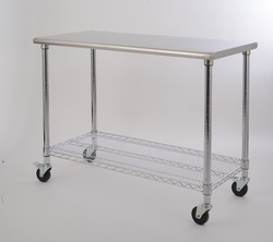 两层不锈钢工作台 2-Tier Stainless Steel Work Table Cart