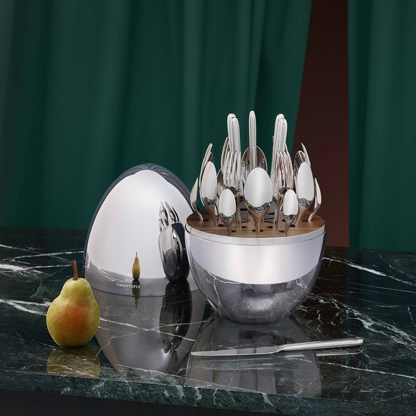 MOOD 心境蛋餐具套装银色版