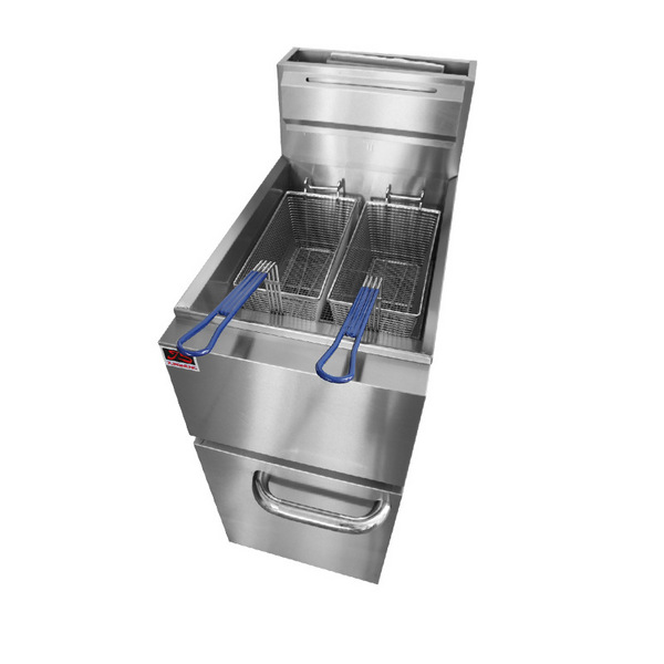 厂家直销煤气恒温炸炉批发立式燃气炸炉小吃油炸锅温控不锈钢炸炉   JS-2GF