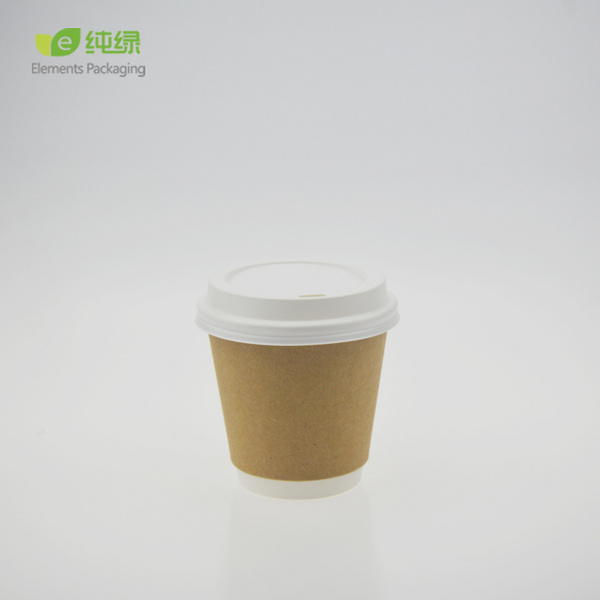 纯绿 牛皮纸杯双层%咖啡纸杯