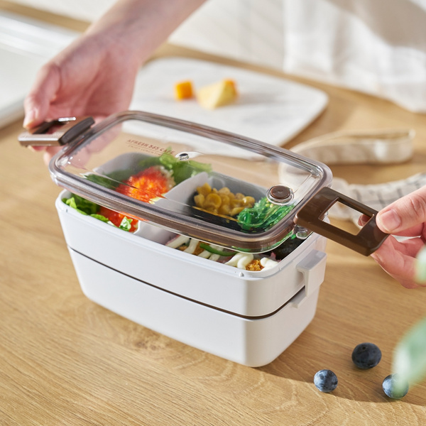 双层日式便当盒餐盒1000ml