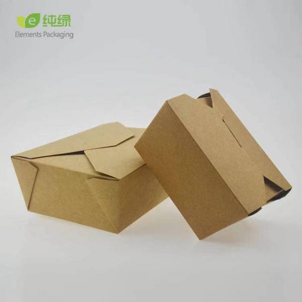 纯绿牛皮轻食纸餐盒