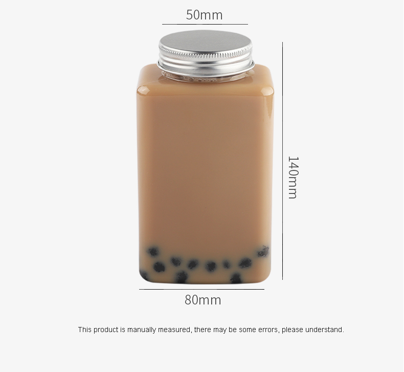 方形塑料瓶奶茶瓶500ml铝盖果汁饮品一次性瓶子PET透明饮料瓶