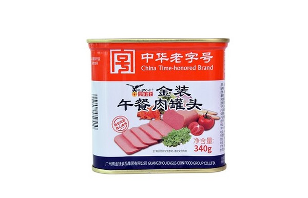 广州鹰金钱食品集团有限公司  金装午餐肉罐头