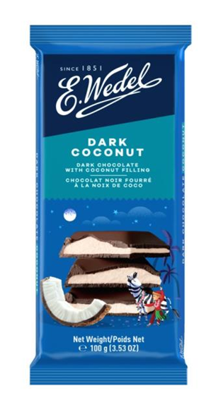 椰子风味夹心黑巧克力制品