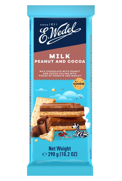 可可花生饼干夹心牛奶巧克力制品