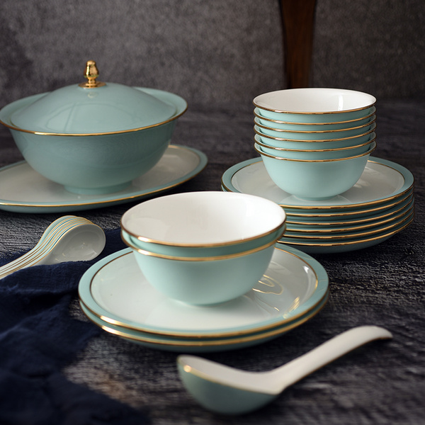 {Hicyan汉青国瓷梅子青26头餐具}