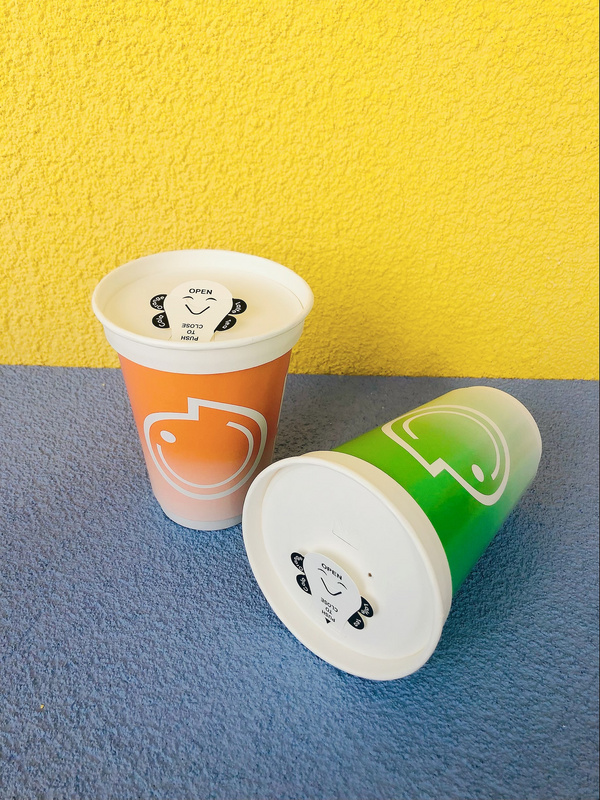 一次性杯盖 笑脸拉条纸盖