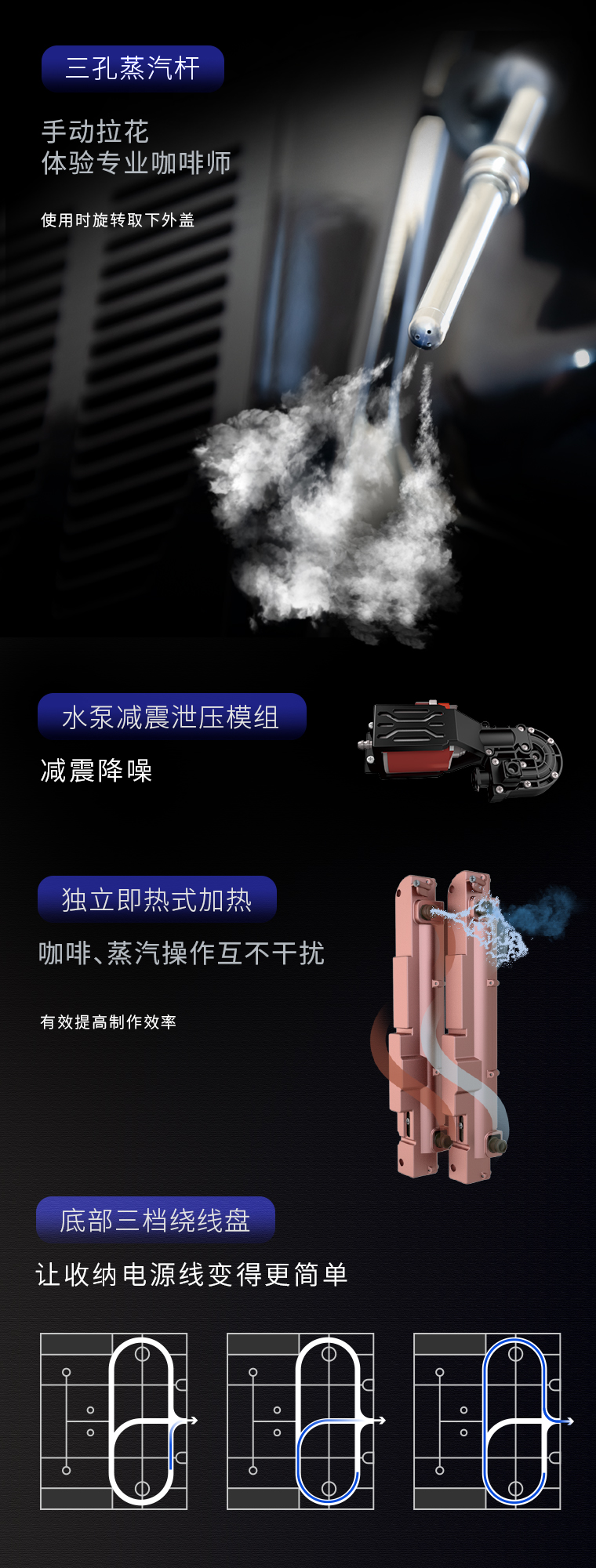 卜和电器卜合电器 T2 意式现磨新品全自动奶泡咖啡机 手动拉花黑色 黑色