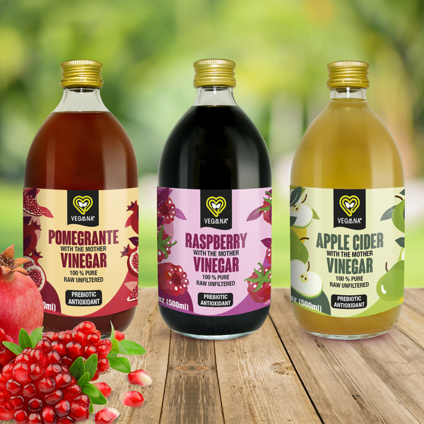 西班牙原瓶进口 冷压榨原浆果醋500ml 浓浆古法发酵未过滤无麸质纯苹果醋、石榴醋、覆盆子醋 0糖0脂0热量