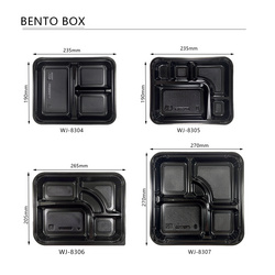 wenpak 日式一次性方形塑料带盖五格水果快餐盒子包装外卖打包盒寿司饭盒