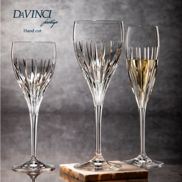 意大利原装进口达芬奇手工雕刻水晶杯