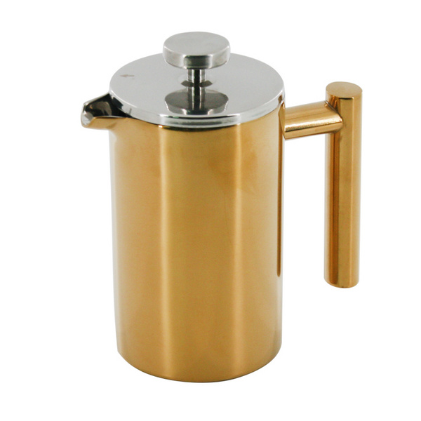S/S COFFEE MAKER WITH GOLD 双层法腰咖啡壶镀金色C11513G-C11516G